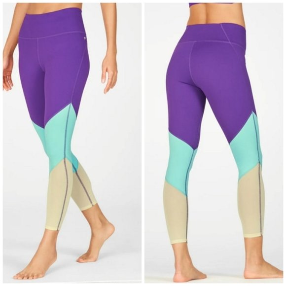 Fabletics Zone High Waisted Color Block Leggings - Picture 1 of 5